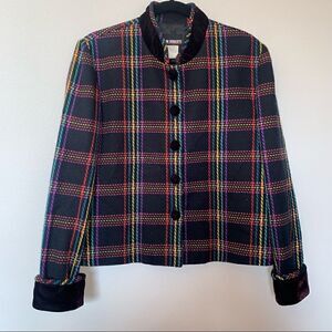 Vintage John Roberts Plaid Button Front Jacket